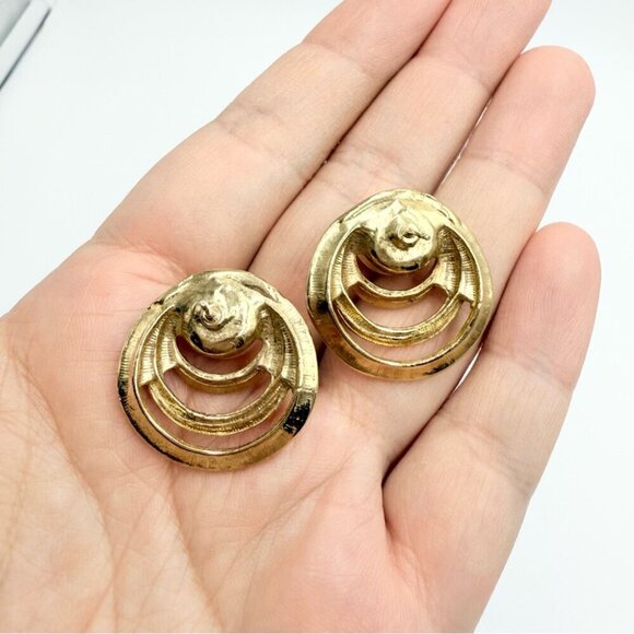 Vintage Gold Plated Faux Pearl Earrings - Picture 3 of 5